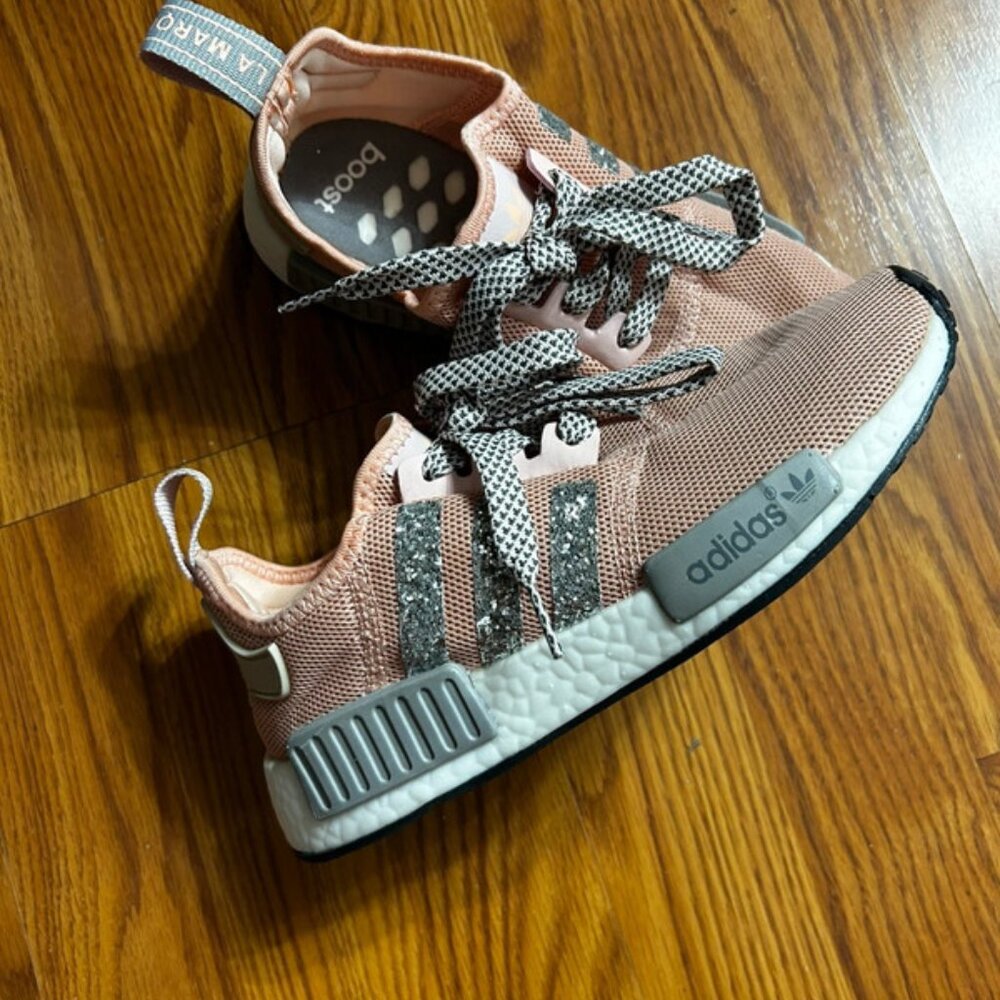 Adidas R1 Vapor Pink Grey Glitter Shoes Size 6.5